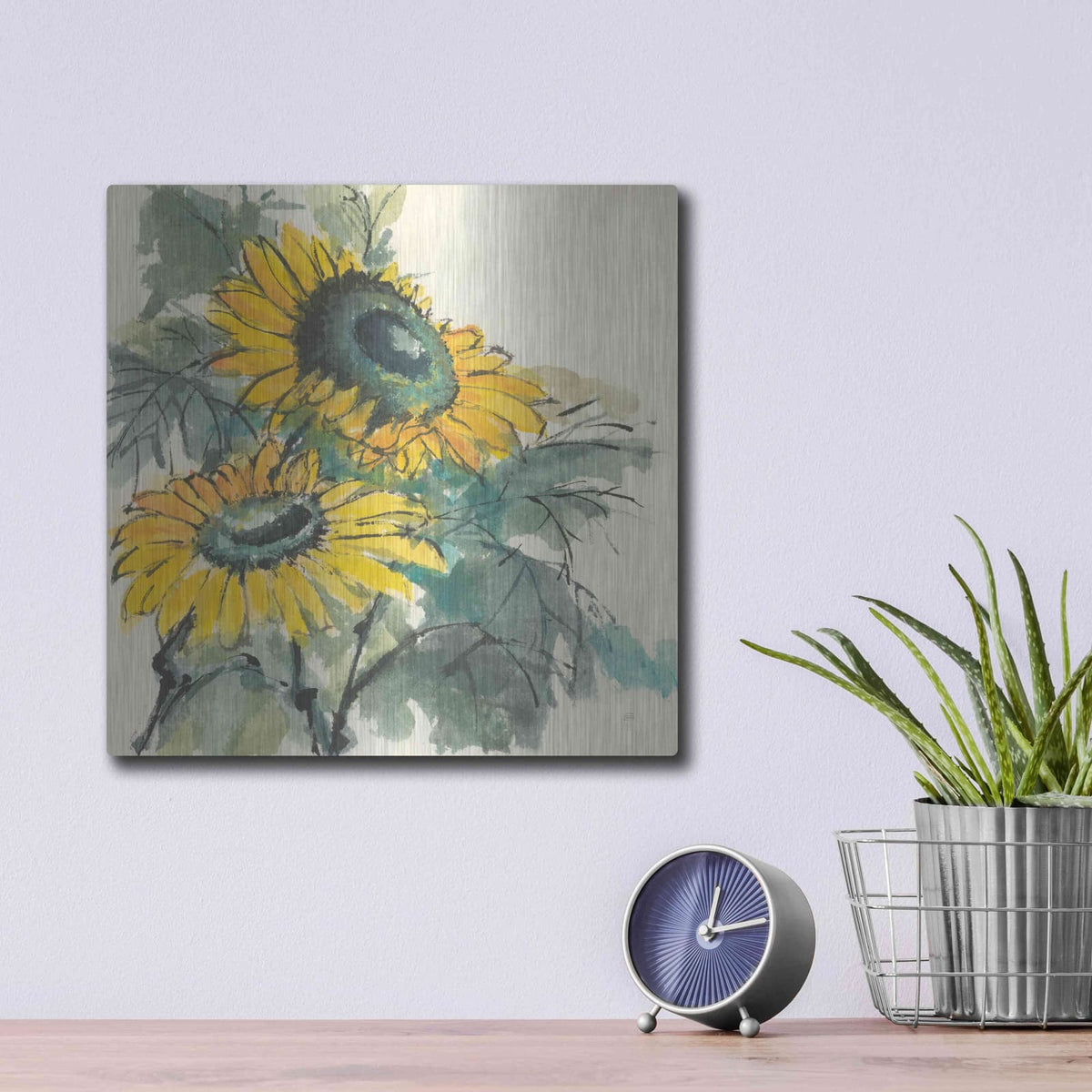 'Sunflower I' by Chris Paschke – Metal Wall Art, 12x12 room view