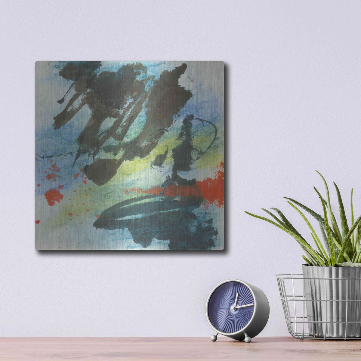 'Graffiti Blue II' by Chris Paschke – Metal Wall Art, 12x12 room view