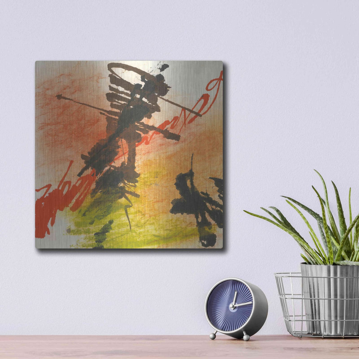 'Graffiti Orange I' by Chris Paschke – Metal Wall Art, 12x12 room view