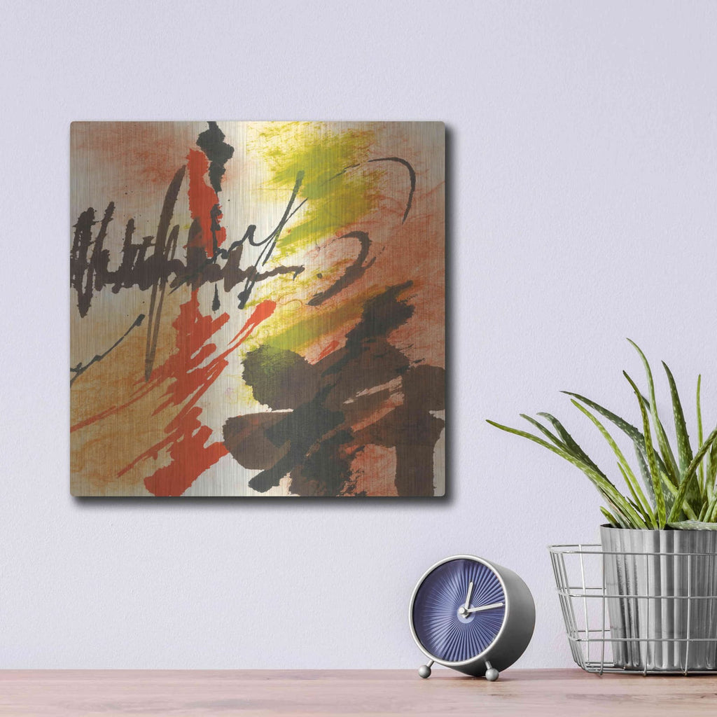 'Graffiti Orange II' by Chris Paschke – Metal Wall Art, 12x12 room view
