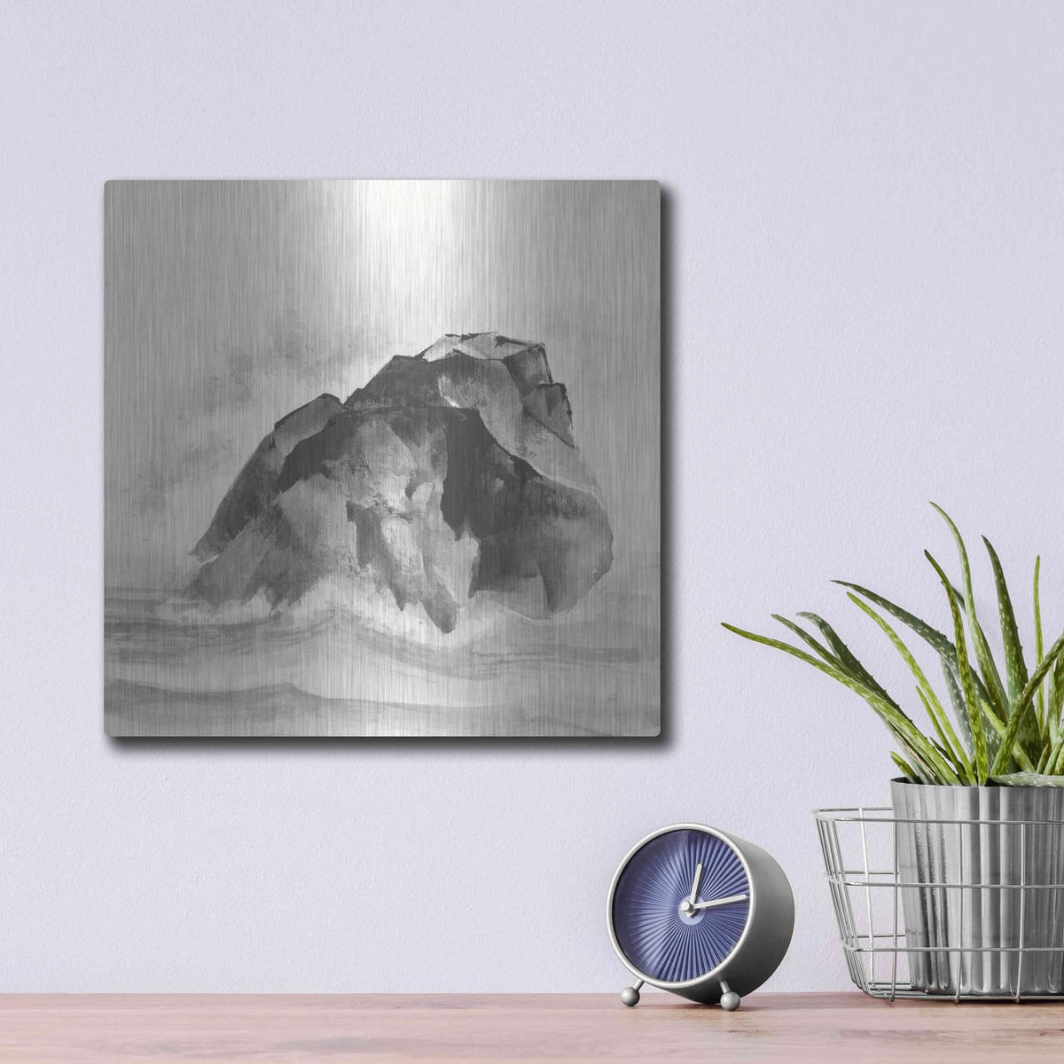 'Solitary Rock' by Chris Paschke – Metal Wall Art, 12x12 room view