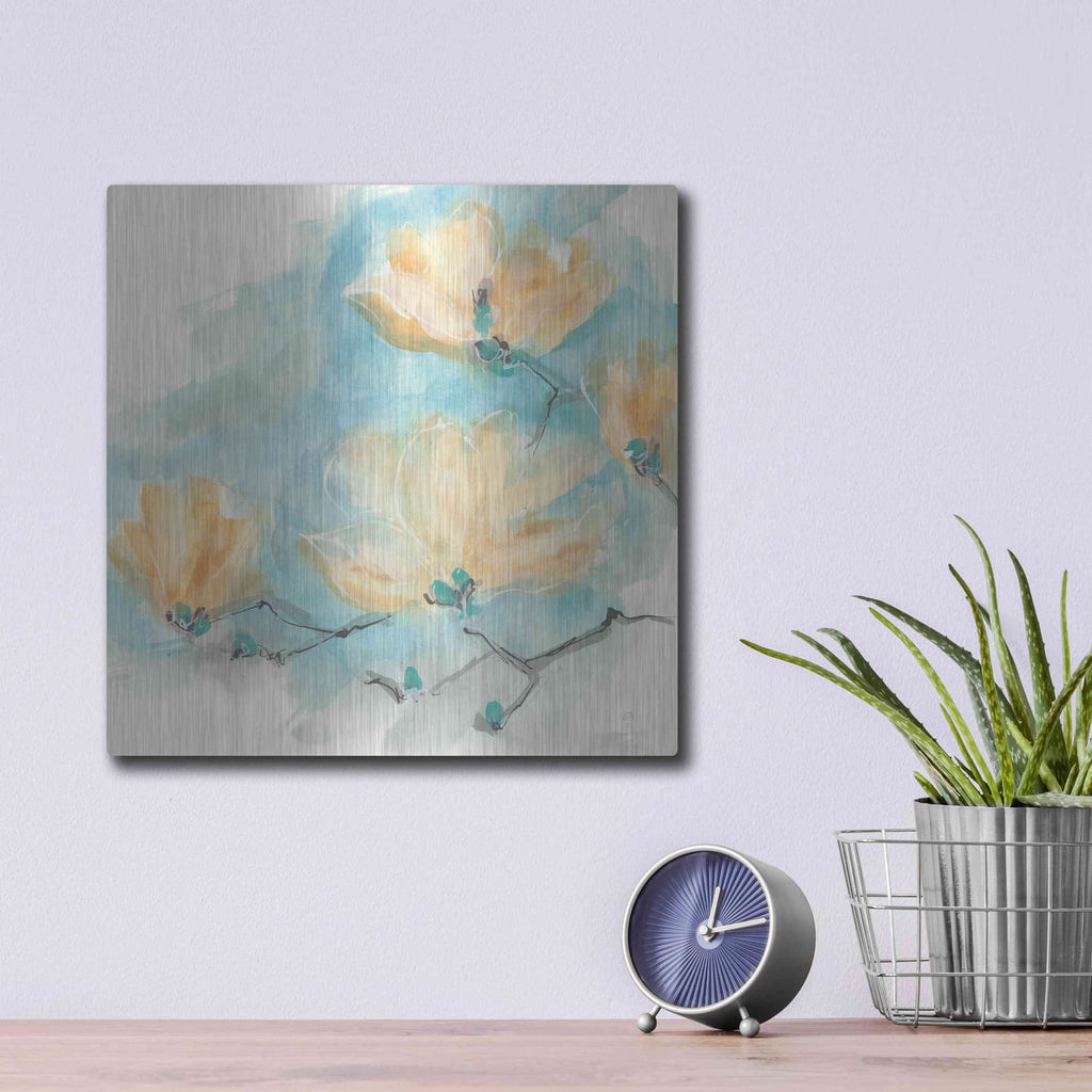 'Teal Buds III' by Chris Paschke – Metal Wall Art, 12x12 room view