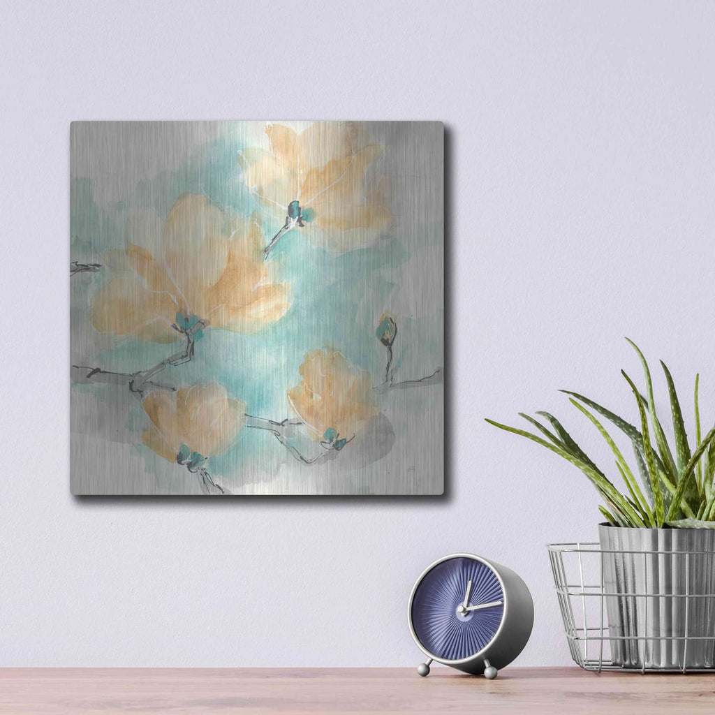 'Teal Buds IV' by Chris Paschke – Metal Wall Art, 12x12 room view