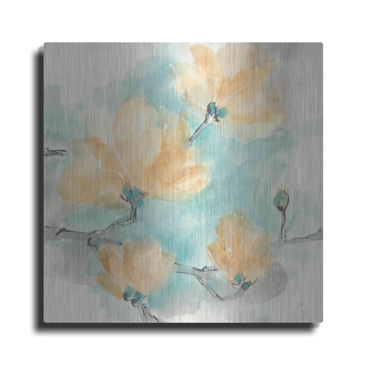 'Teal Buds IV' by Chris Paschke – Metal Wall Art