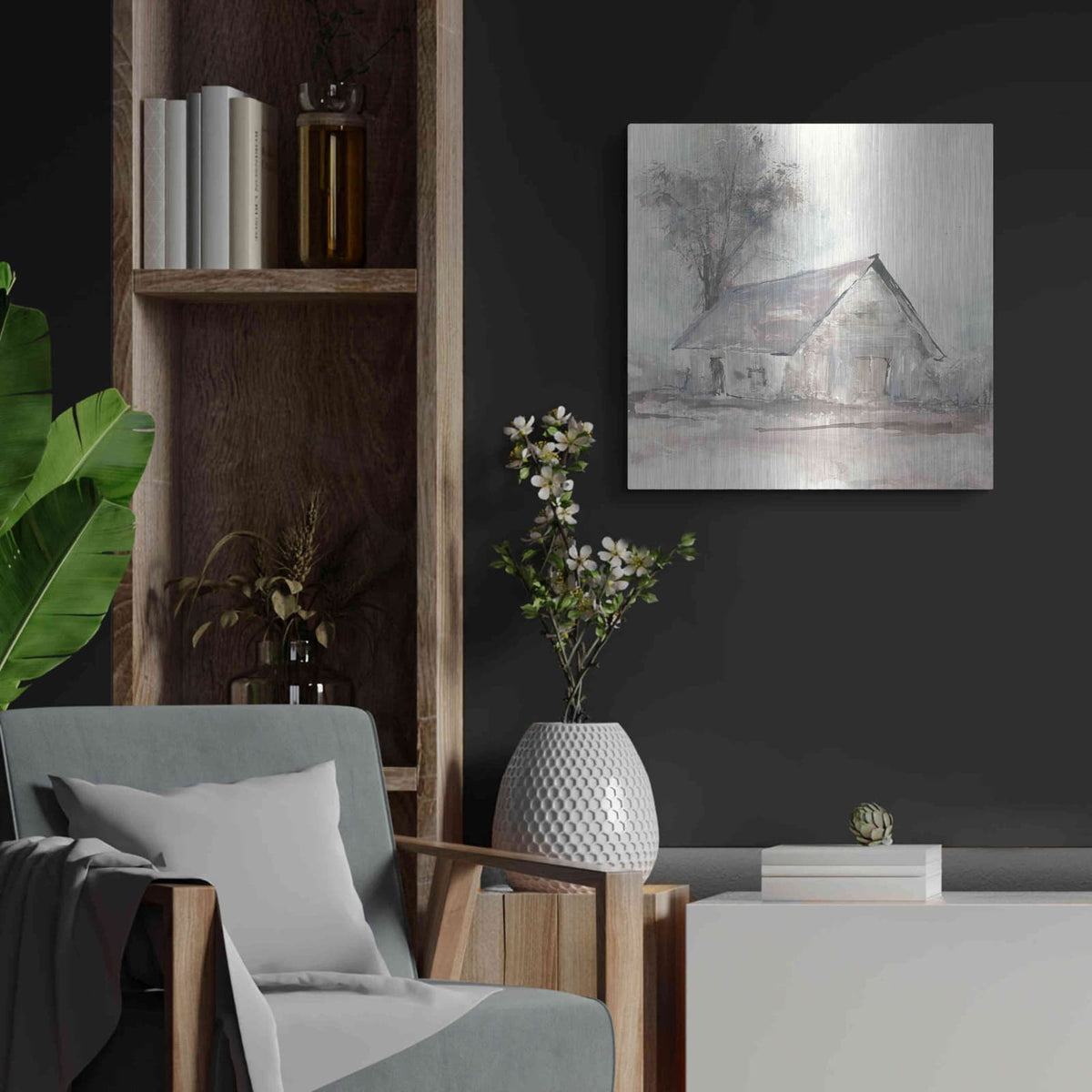 'Barn III' by Chris Paschke – Metal Wall Art, 24x24 room view
