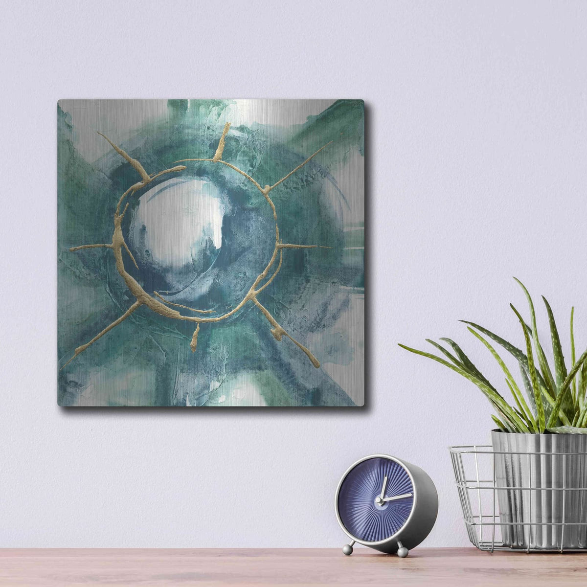 'Dharma Wheel II' by Chris Paschke – Metal Wall Art, 12x12 room view