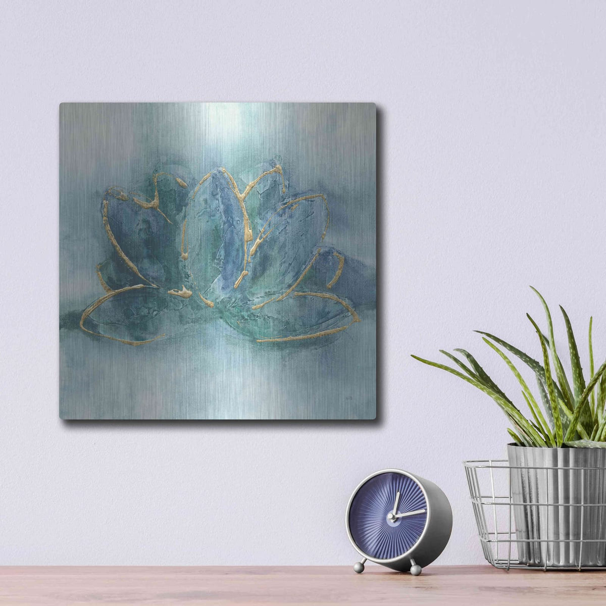 'Buddha Lotus' by Chris Paschke – Metal Wall Art, 12x12 room view