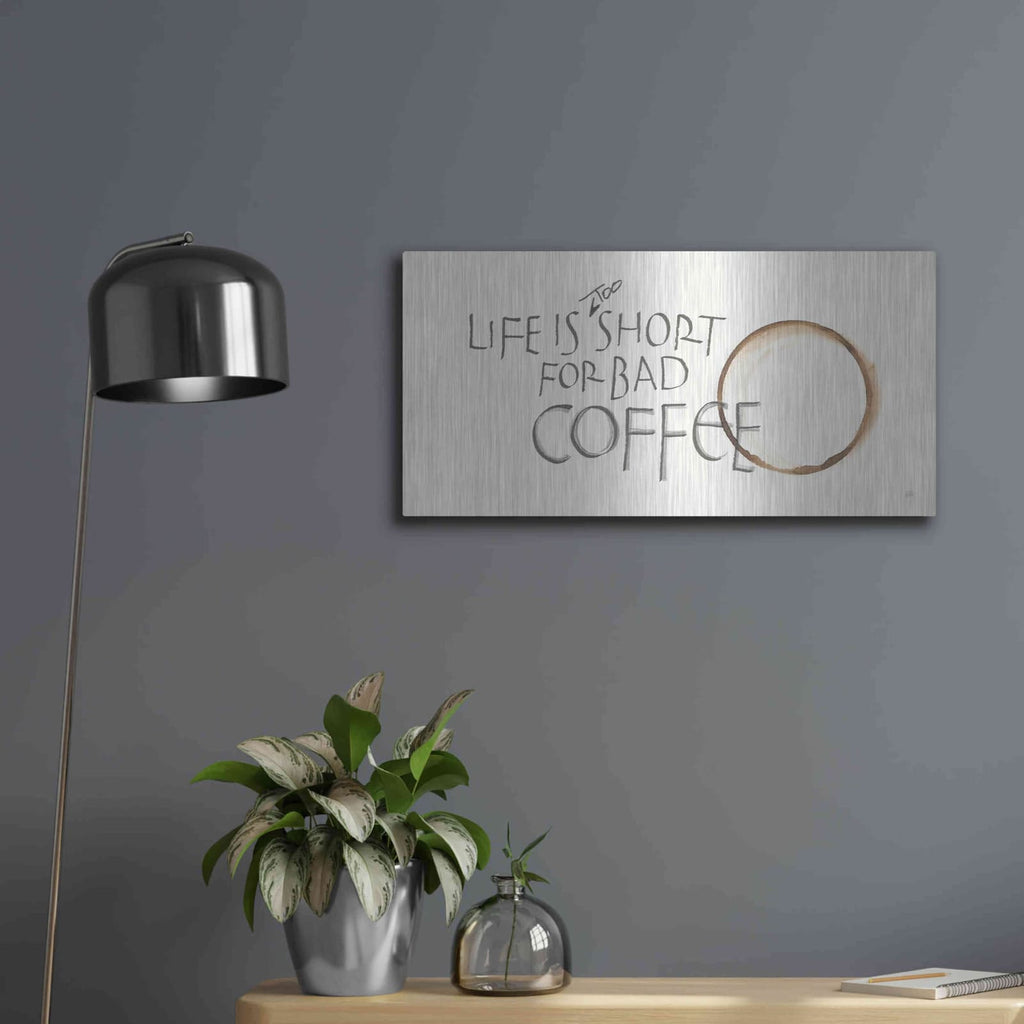 'Coffee Sayings I' by Chris Paschke – Metal Wall Art, 24x12 room view