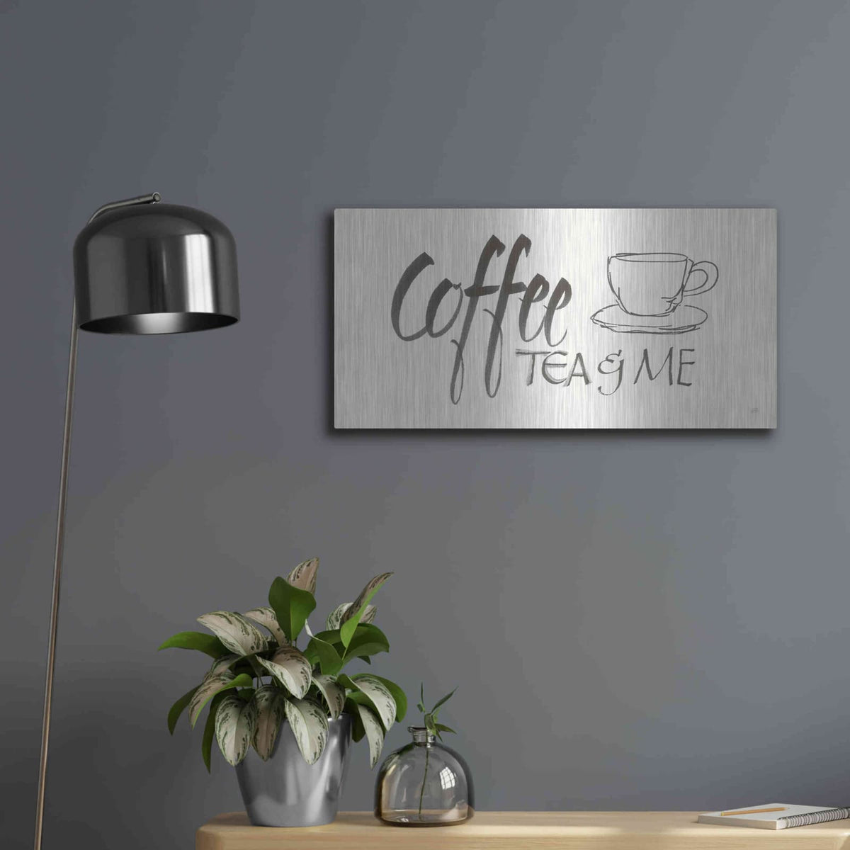 'Coffee Sayings II' by Chris Paschke – Metal Wall Art, 24x12 room view