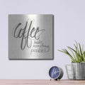 'Coffee Sayings IV' by Chris Paschke – Metal Wall Art, 12x12 room view