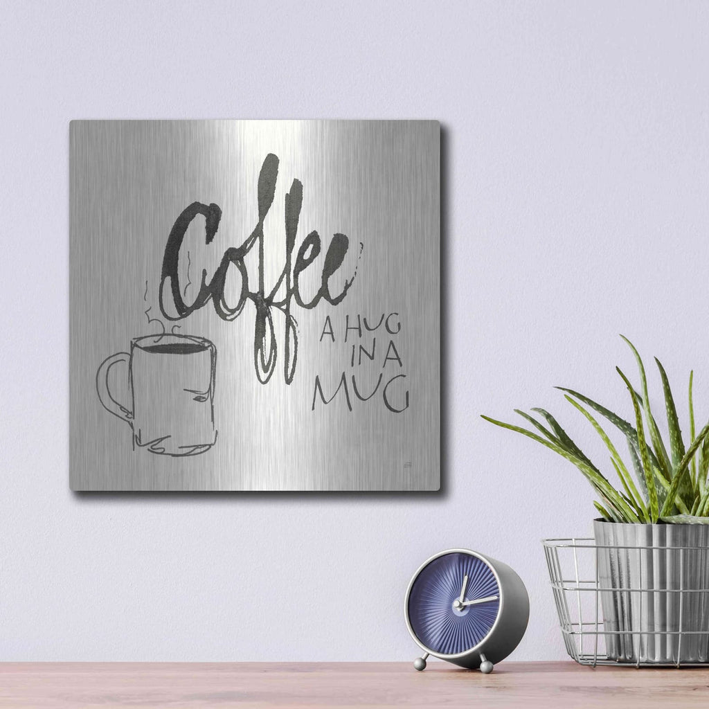 'Coffee Sayings V' by Chris Paschke – Metal Wall Art, 12x12 room view