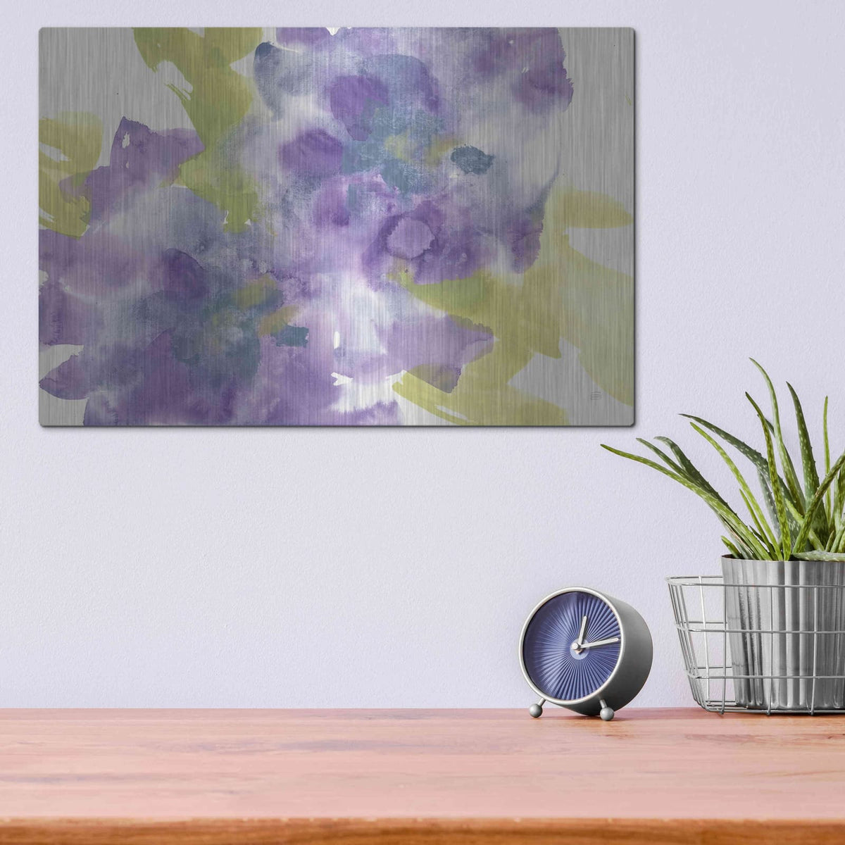 'VIolet And Gray I' by Chris Paschke – Metal Wall Art, 16x12 room view