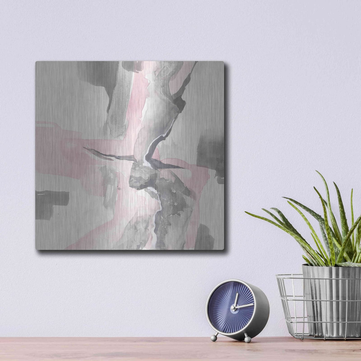 'Blushing Grey I' by Chris Paschke – Metal Wall Art, 12x12 room view