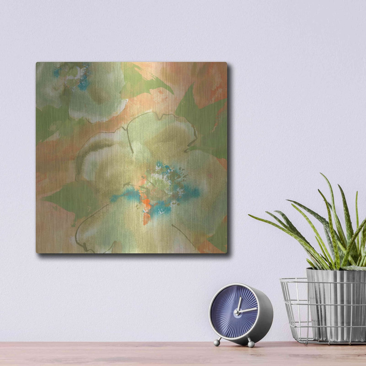 'Olive Poppy II' by Chris Paschke – Metal Wall Art, 12x12 room view
