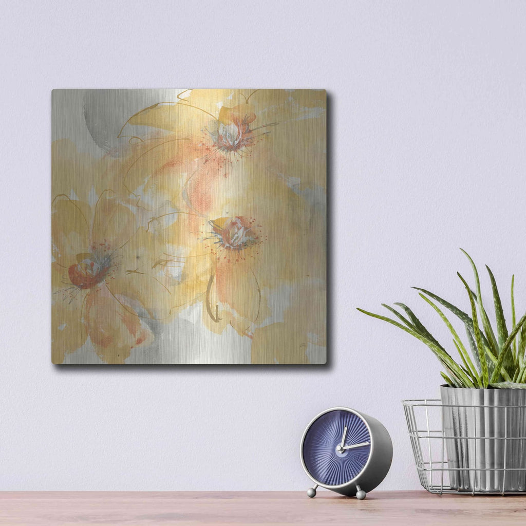 'Golden Clematis II' by Chris Paschke – Metal Wall Art, 12x12 room view