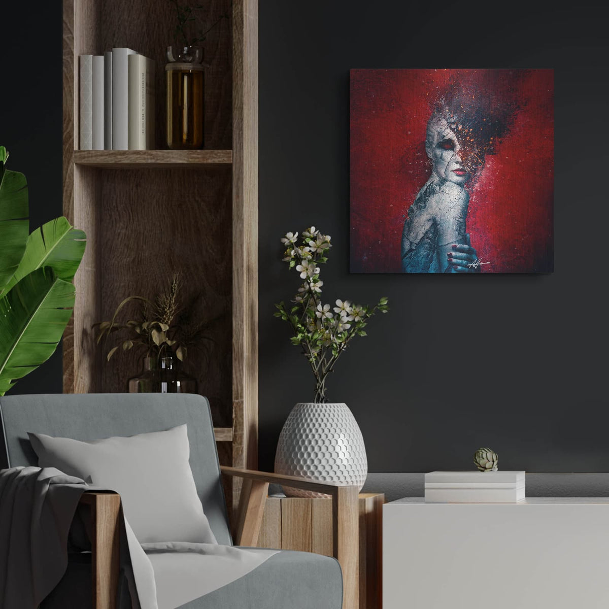 'Indifference' by Mario Sanchez Nevado – Metal Wall Art, 24x24 room view