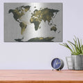 'World Map Gold Dust' by Chris Paschke – Metal Wall Art, 16x12 room view