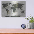 'World Map Gold Speckle' by Chris Paschke – Metal Wall Art, 16x12 room view