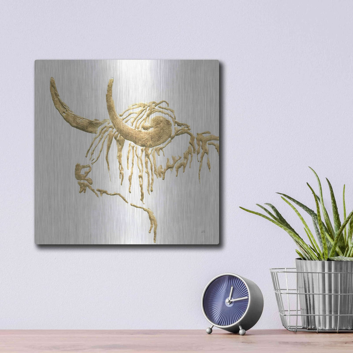 'Gilded Highlander III' by Chris Paschke – Metal Wall Art, 12x12 room view