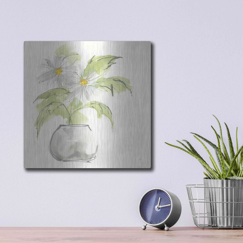 'Plant Daisy I' by Chris Paschke – Metal Wall Art, 12x12 room view