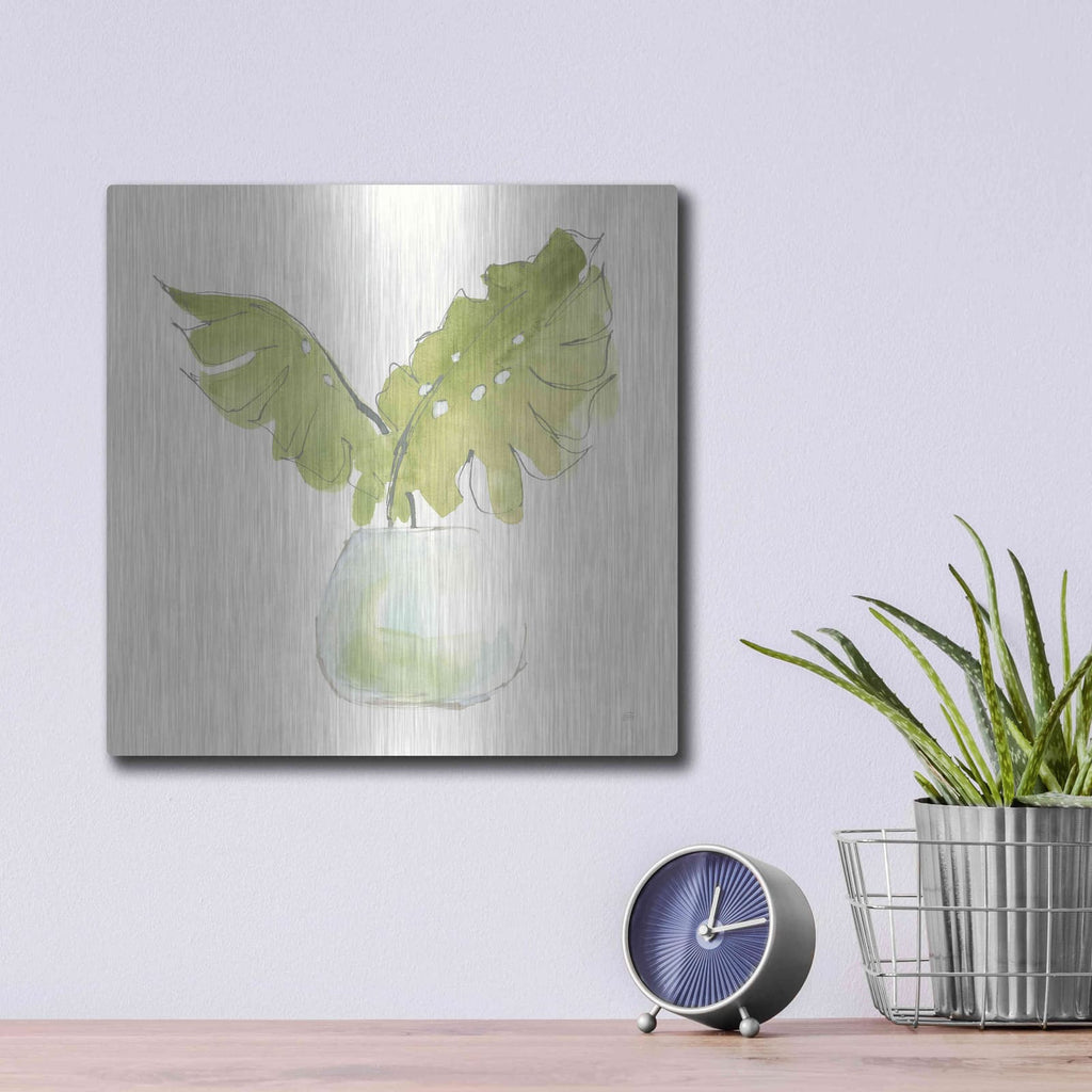 'Plant Big Leaf II' by Chris Paschke – Metal Wall Art, 12x12 room view