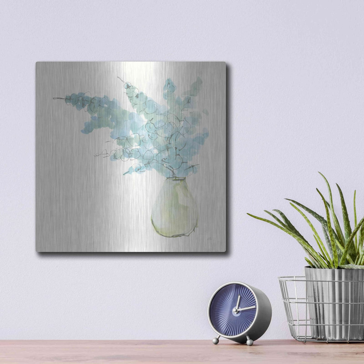 'Plant Eucalyptus I' by Chris Paschke – Metal Wall Art, 12x12 room view