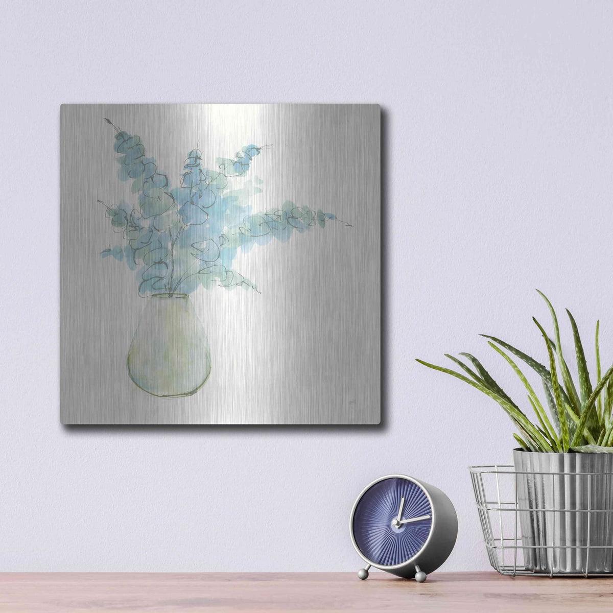 'Plant Eucalyptus II' by Chris Paschke – Metal Wall Art, 12x12 room view