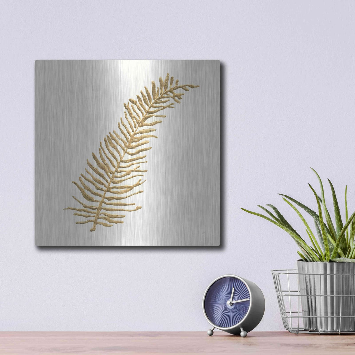 'Gilded Fern I' by Chris Paschke – Metal Wall Art, 12x12 room view
