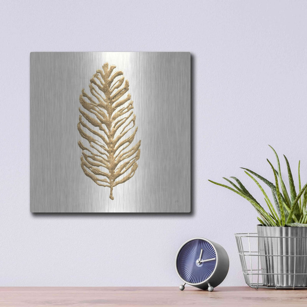 'Gilded Palm IV' by Chris Paschke – Metal Wall Art, 12x12 room view
