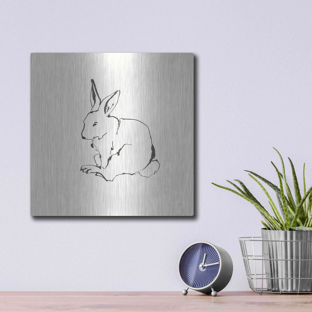 'Line Bunny I' by Chris Paschke – Metal Wall Art, 12x12 room view