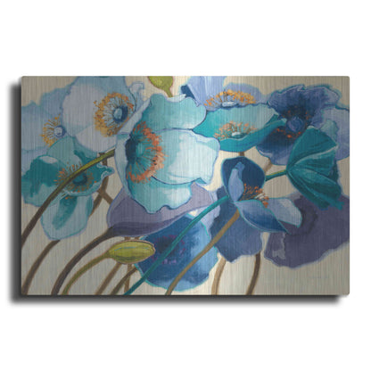 Luxe Metal Art 'Le Pavots Bleu' by Shirley Novak, Metal Wall Art