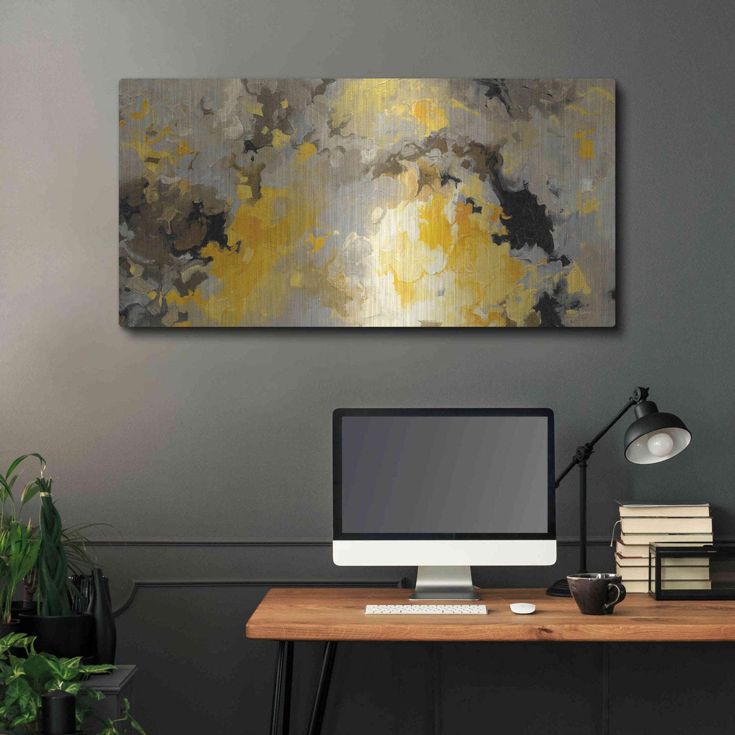Luxe Metal Art 'Star Cloud' by Shirley Novak, Metal Wall Art,48x24