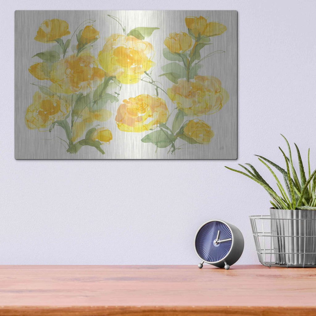 'Sunshine Peonies' by Chris Paschke – Metal Wall Art, 16x12 room view