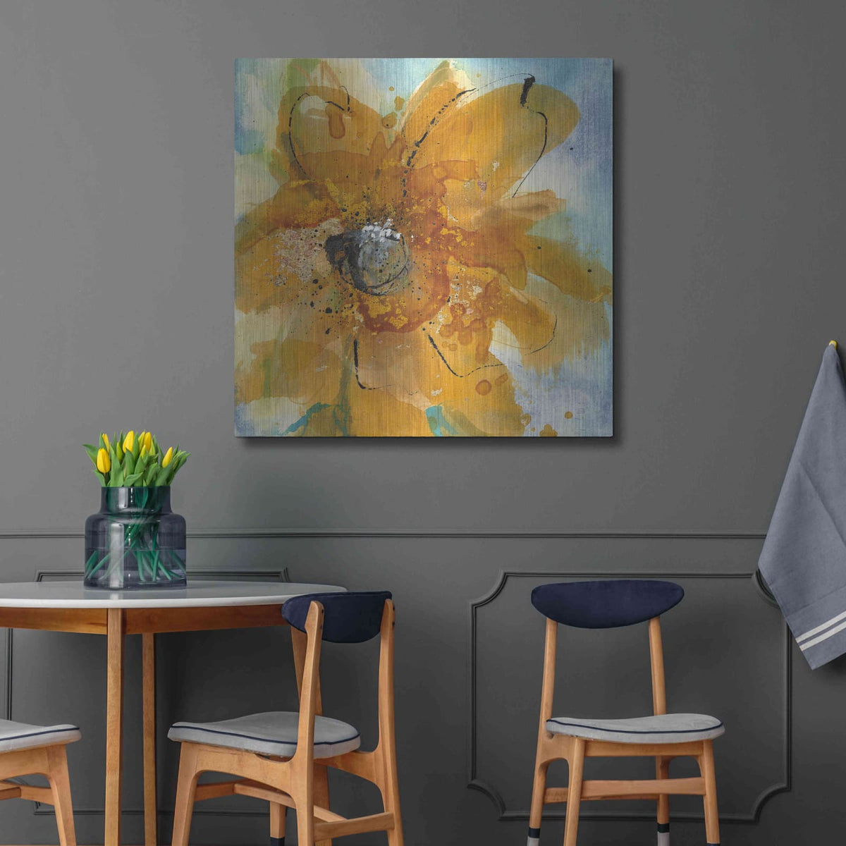 'Amber Gold II' by Chris Paschke – Metal Wall Art, 36x36 room view