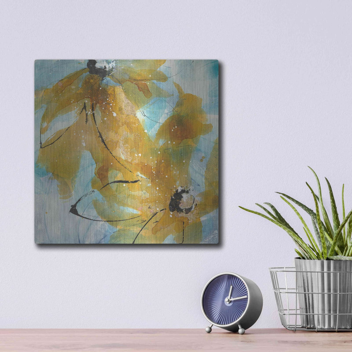 'Amber Blue I' by Chris Paschke – Metal Wall Art, 12x12 room view