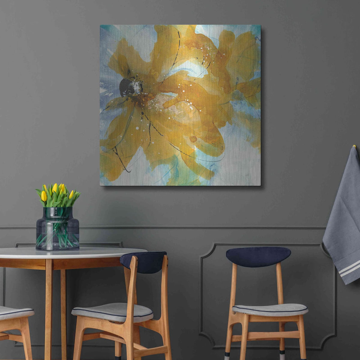 'Amber Blue II' by Chris Paschke – Metal Wall Art, 36x36 room view