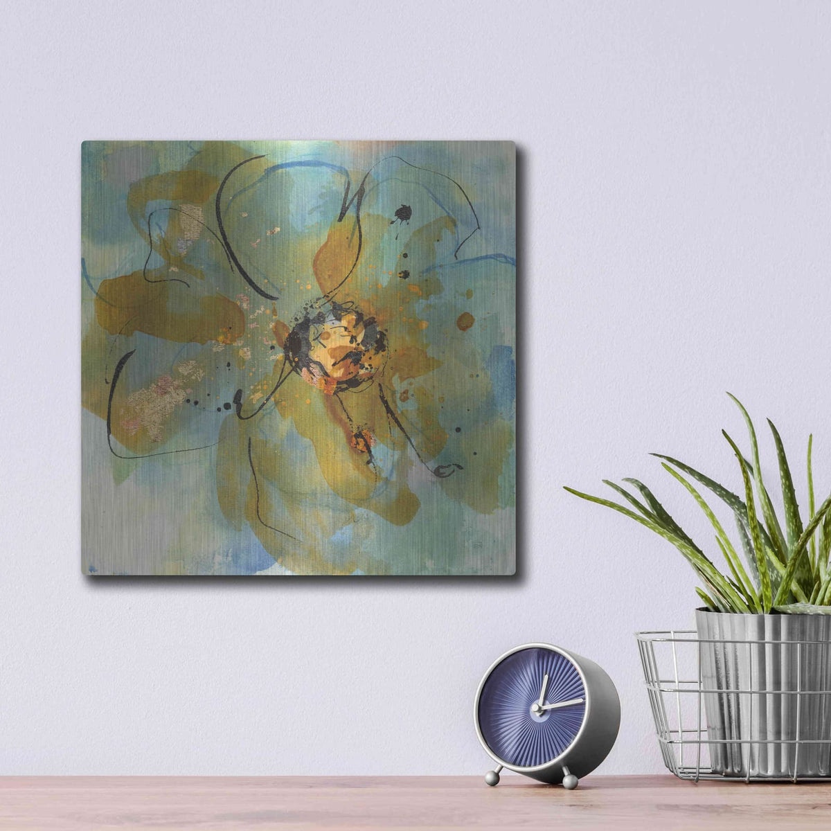 'Amber and Leaf I' by Chris Paschke – Metal Wall Art, 12x12 room view