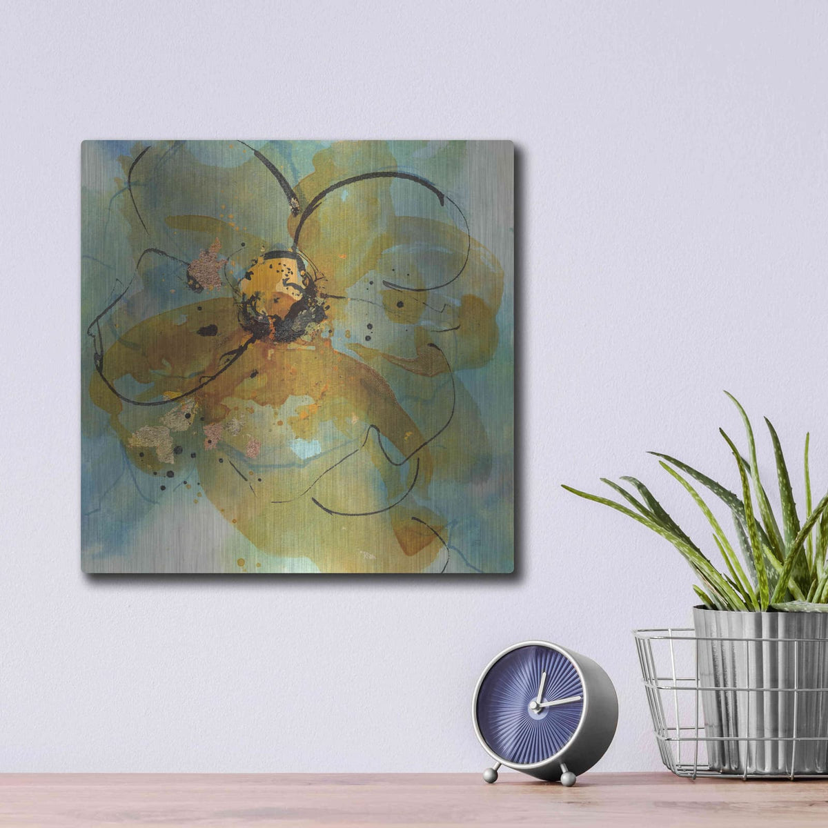 'Amber and Leaf II' by Chris Paschke – Metal Wall Art, 12x12 room view