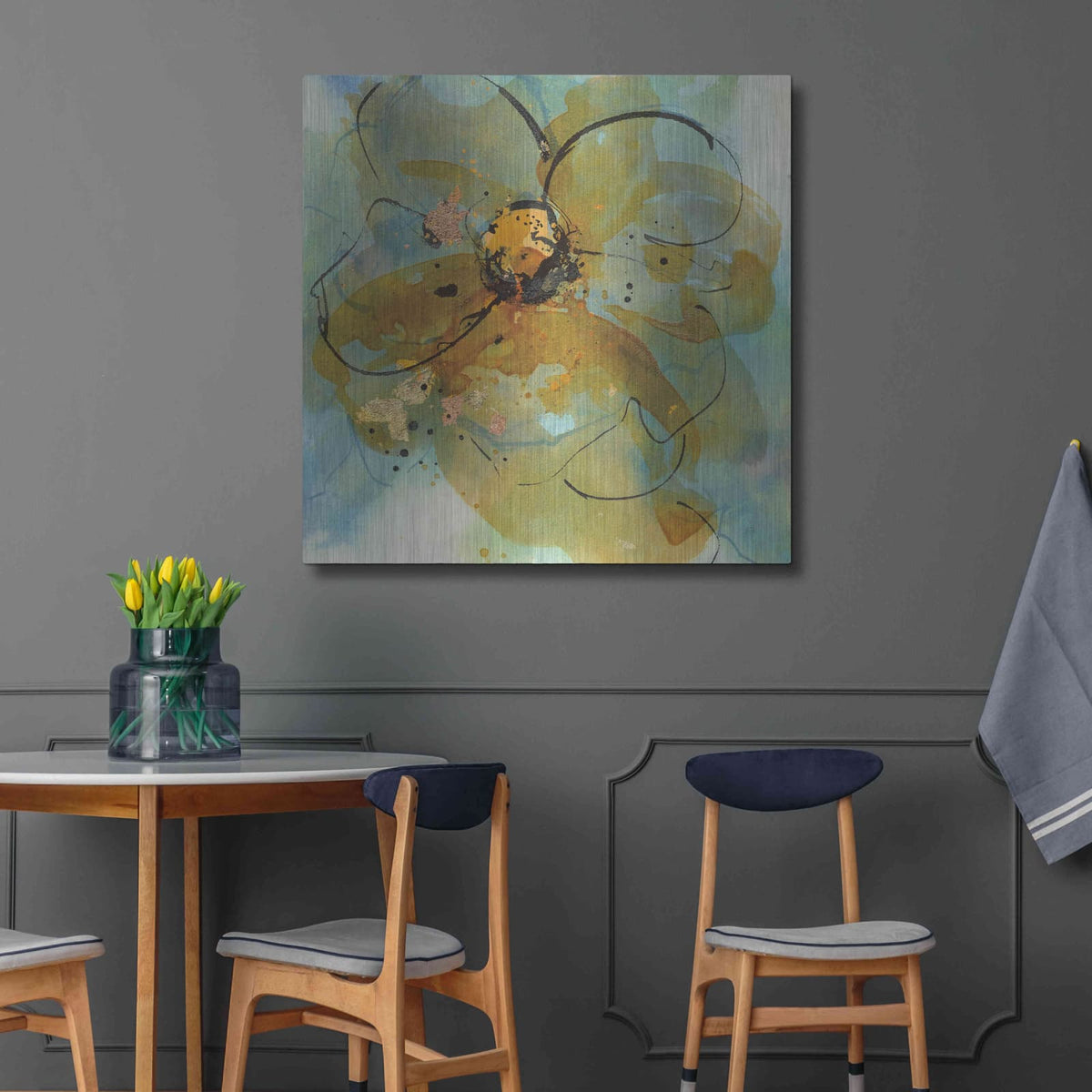 'Amber and Leaf II' by Chris Paschke – Metal Wall Art, 36x36 room view
