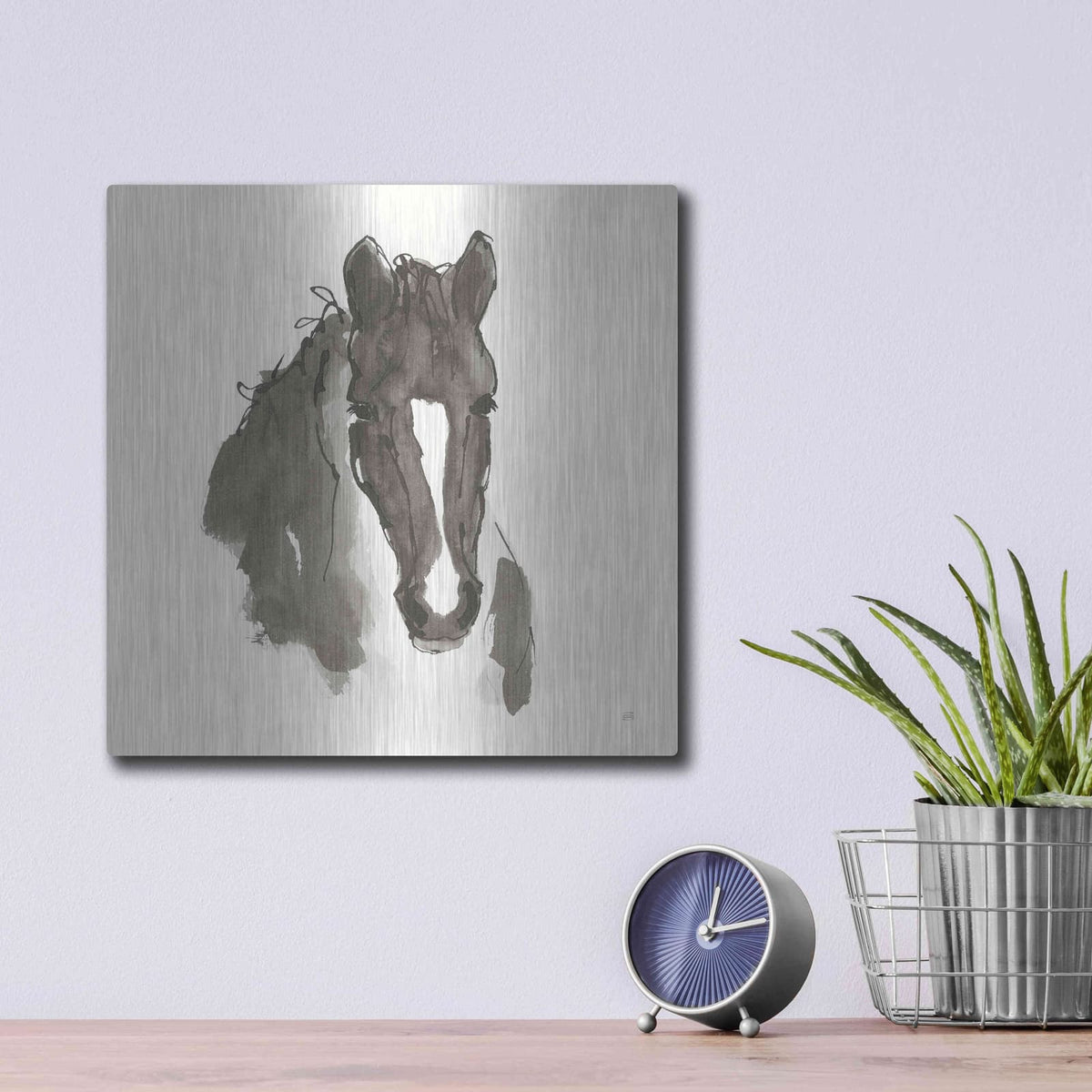 'Horse Portrait III' by Chris Paschke – Metal Wall Art, 12x12 room view