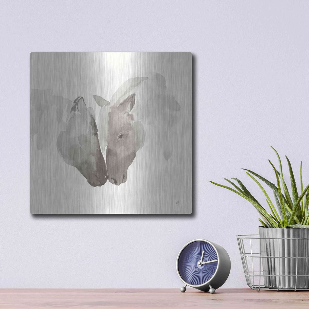 'Nuzzling III' by Chris Paschke – Metal Wall Art, 12x12 room view