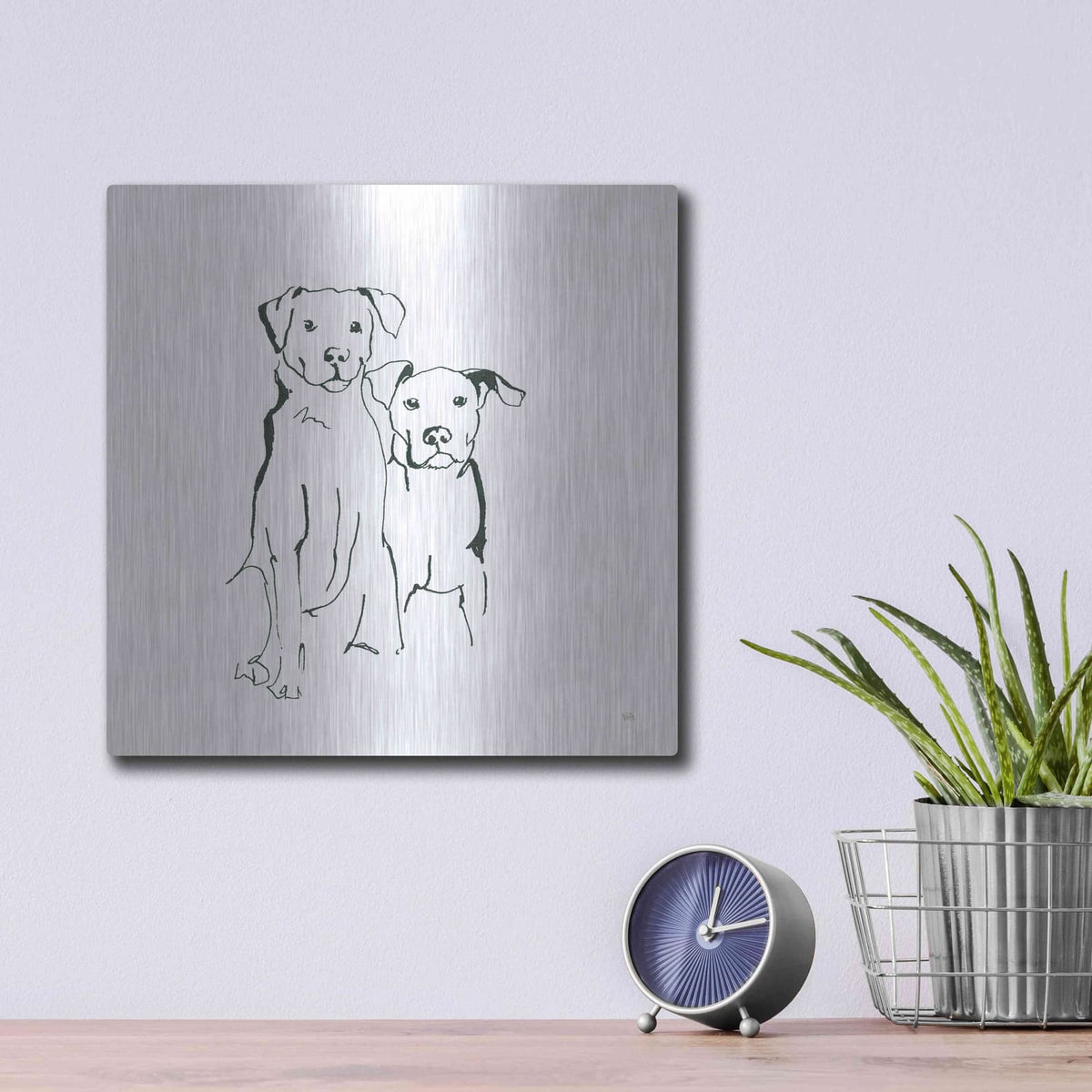 'Lovable Mutts IV' by Chris Paschke – Metal Wall Art, 12x12 room view