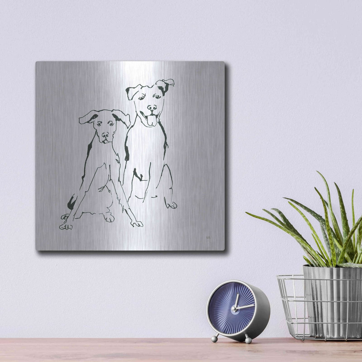 'Lovable Mutts V' by Chris Paschke – Metal Wall Art, 12x12 room view