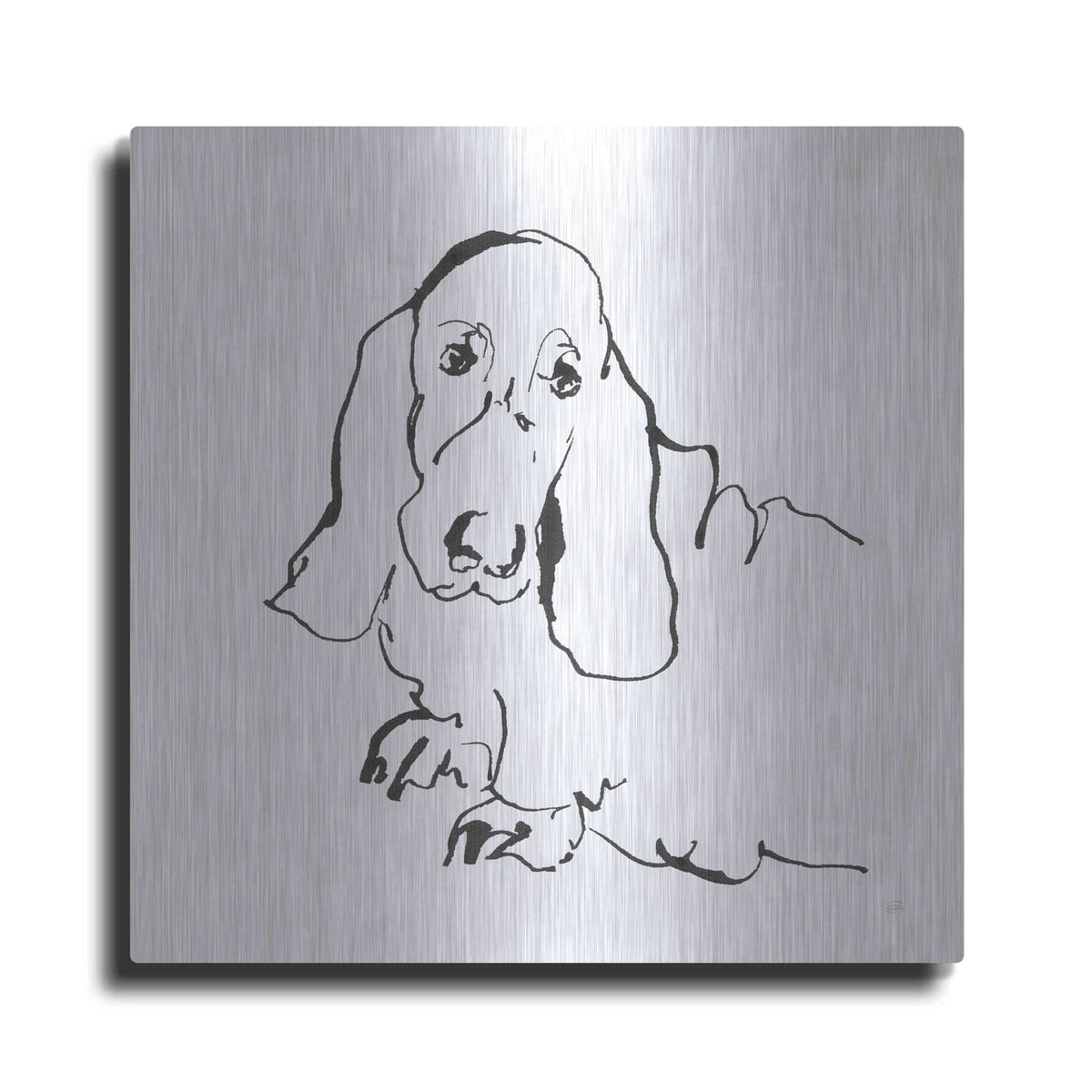 'Line Dog Basset Hound' by Chris Paschke – Metal Wall Art