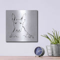 'Line Dog Bull Terrier' by Chris Paschke – Metal Wall Art, 12x12 room view