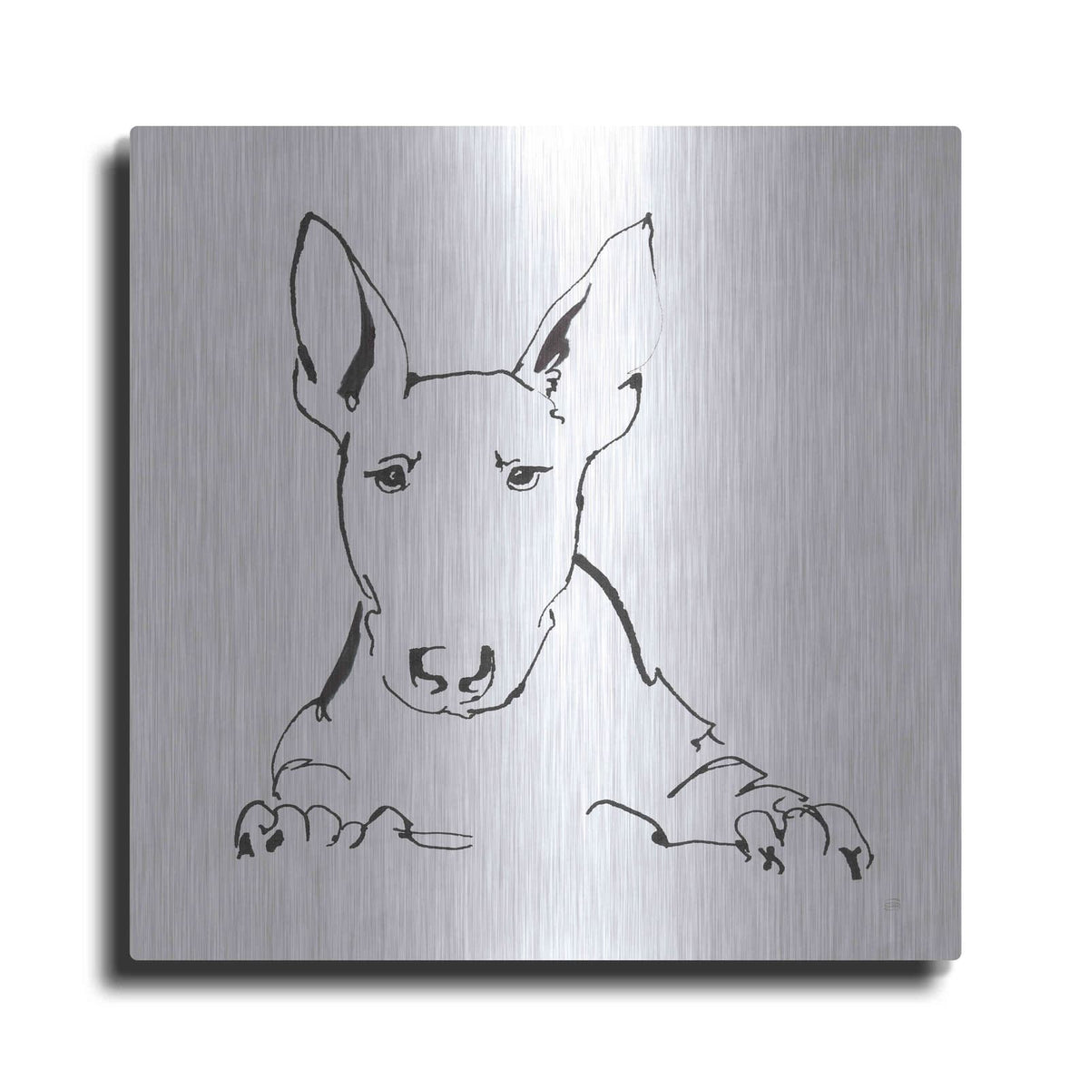 'Line Dog Bull Terrier' by Chris Paschke – Metal Wall Art