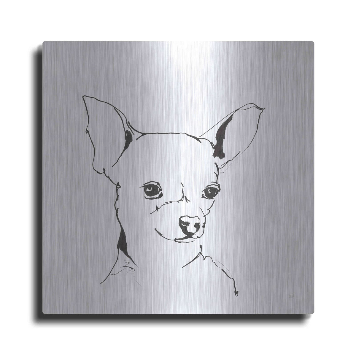 'Line Dog Chihuahua' by Chris Paschke – Metal Wall Art