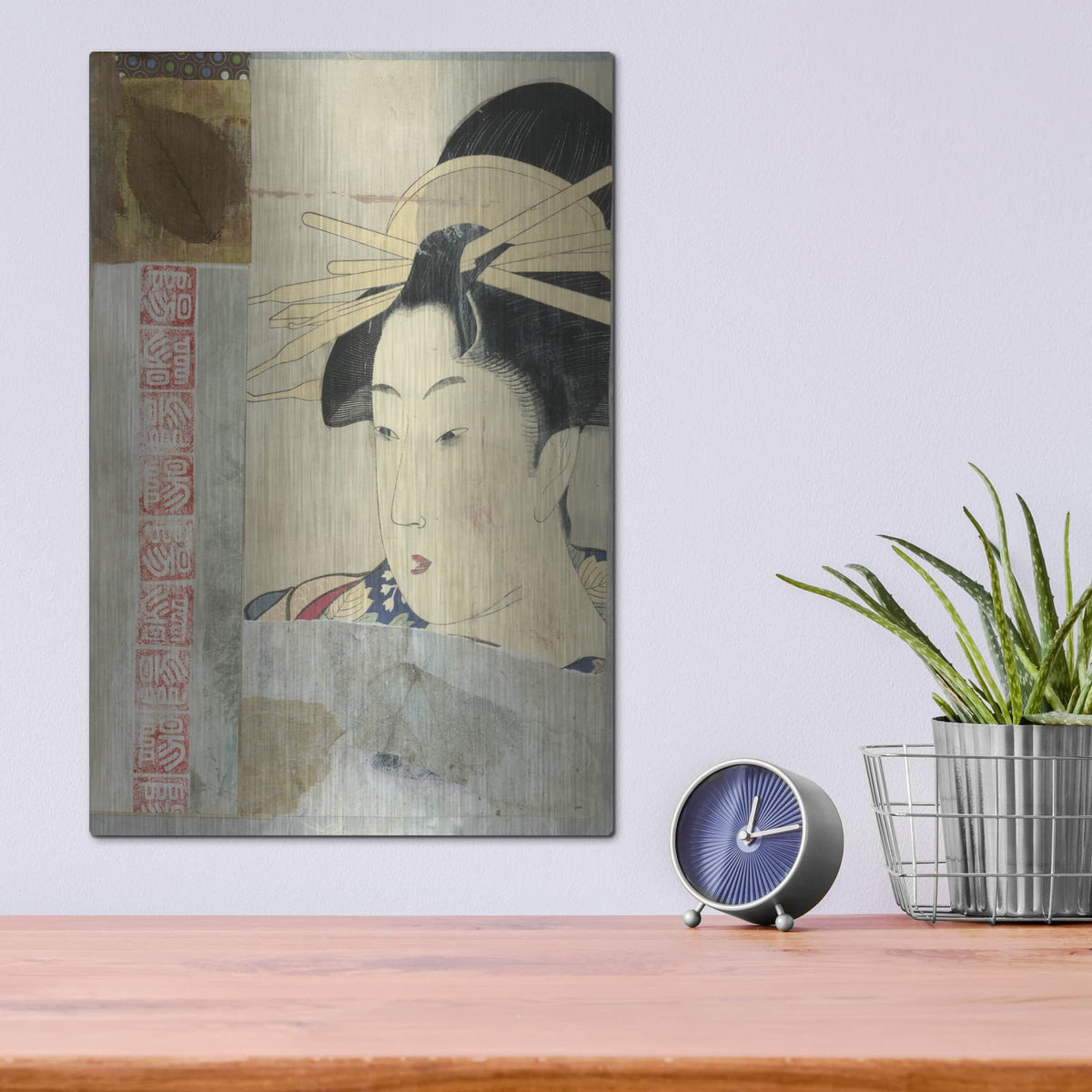 'Geisha' by Elena Ray – Metal Wall Art, 12x16 room view