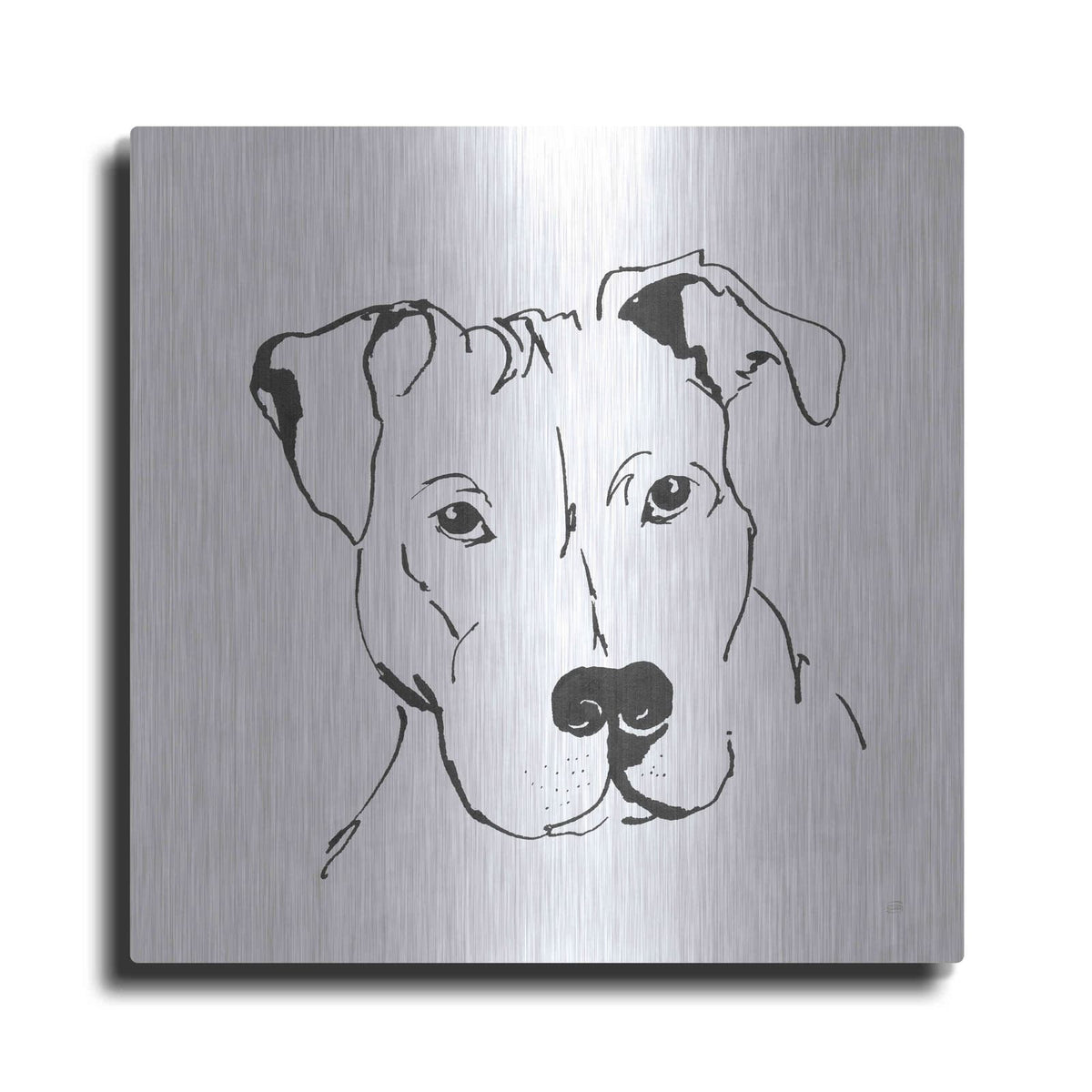 'Line Dog Pitbull II' by Chris Paschke – Metal Wall Art