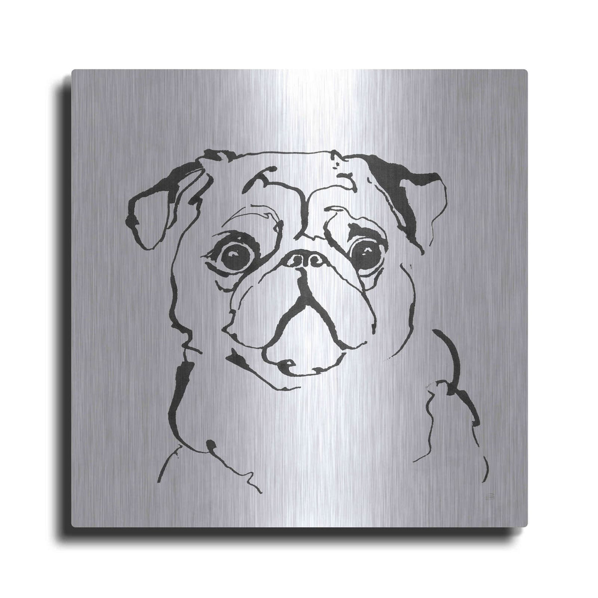 'Line Dog Pug I' by Chris Paschke – Metal Wall Art